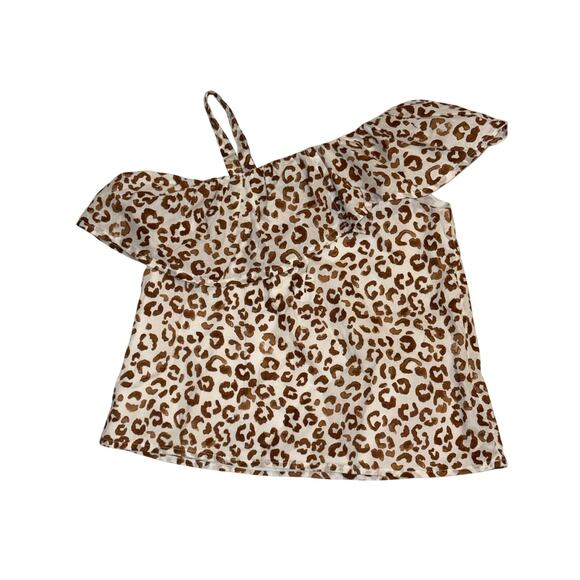 NWT Janie and Jack 3T Girls Leopard Print One Shoulder Ruffle Top 100% Cotton - Picture 7 of 7